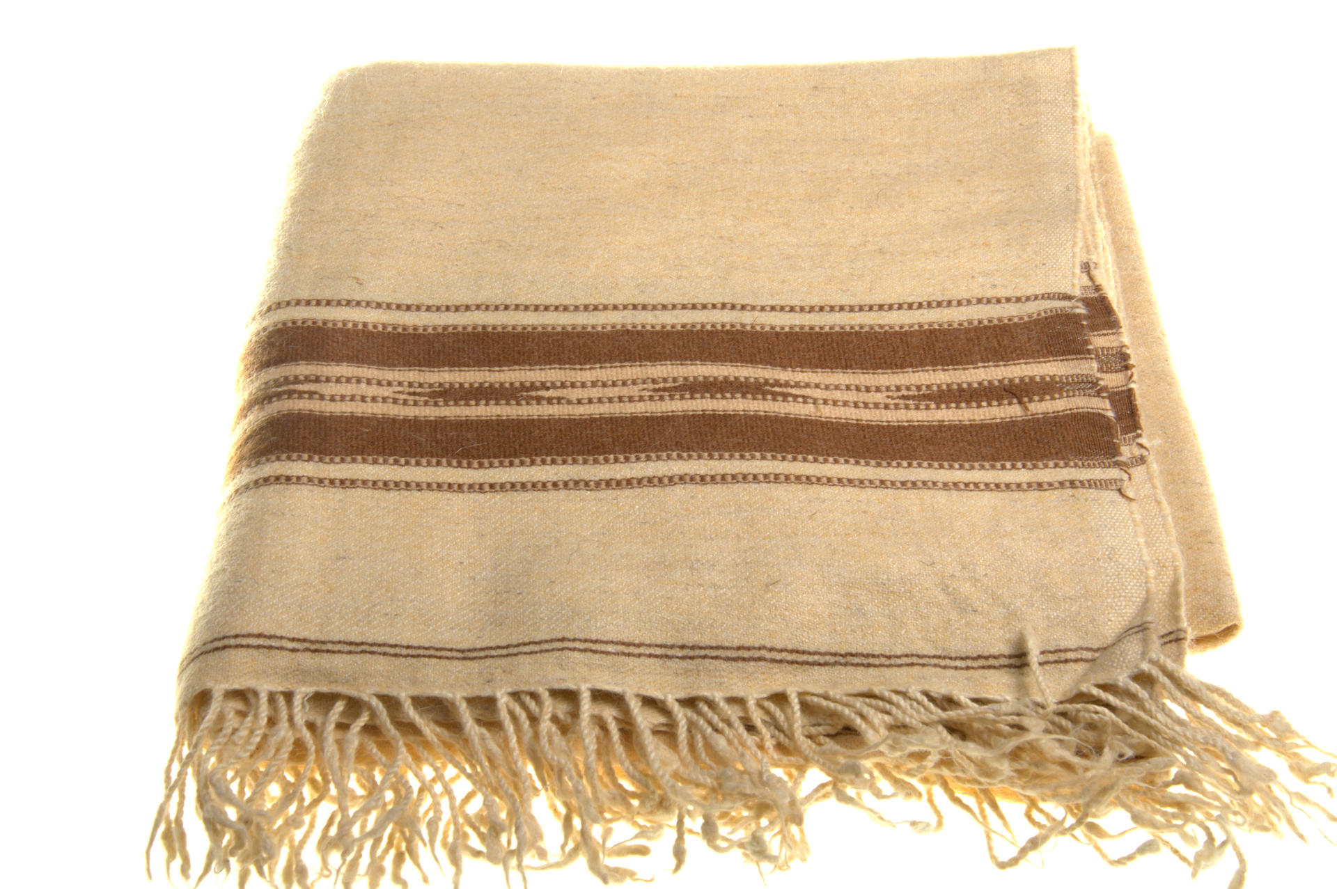 Beige colour wool Beige colour handwoven woolen plaid from Swat